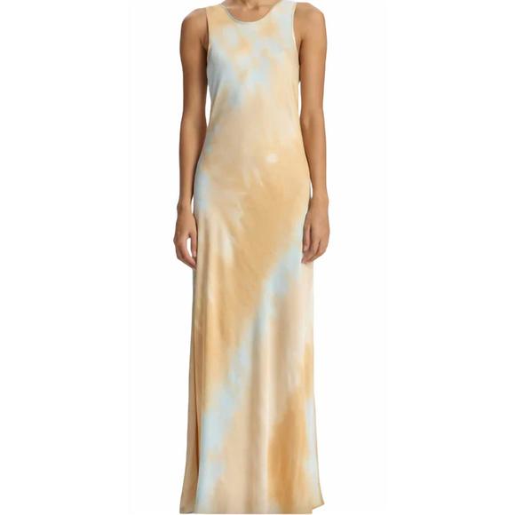 NEW A.L.C. amana dress in gradient sky-blue/sandy-beige